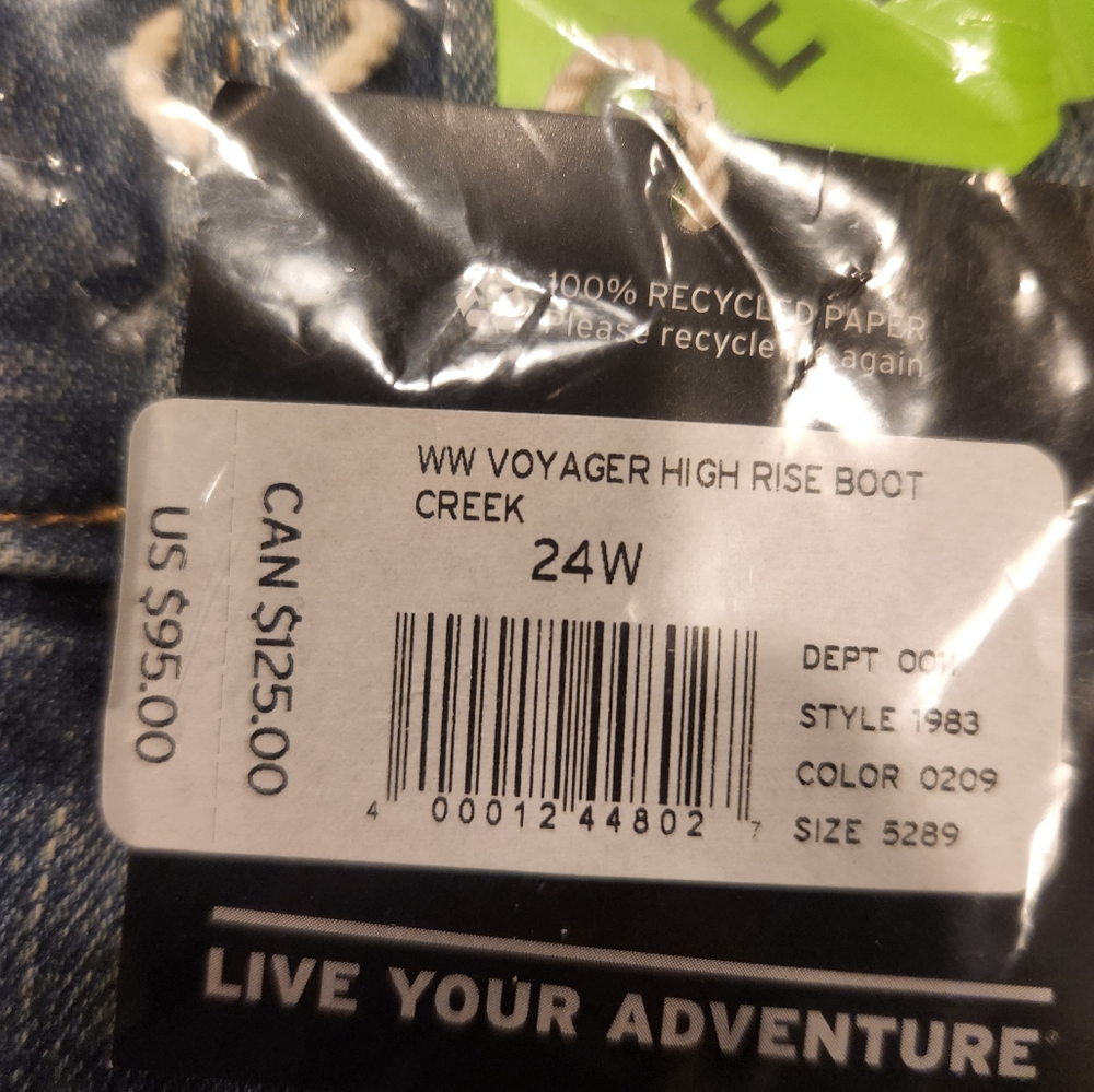 EDDIE BAUER MM VOYAGER HIGH RISE- CREEK BOOTCUT JEANS 24W